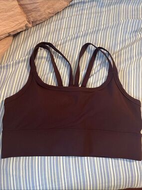 Fabletics Strappy Sports Bra - Deep Plum